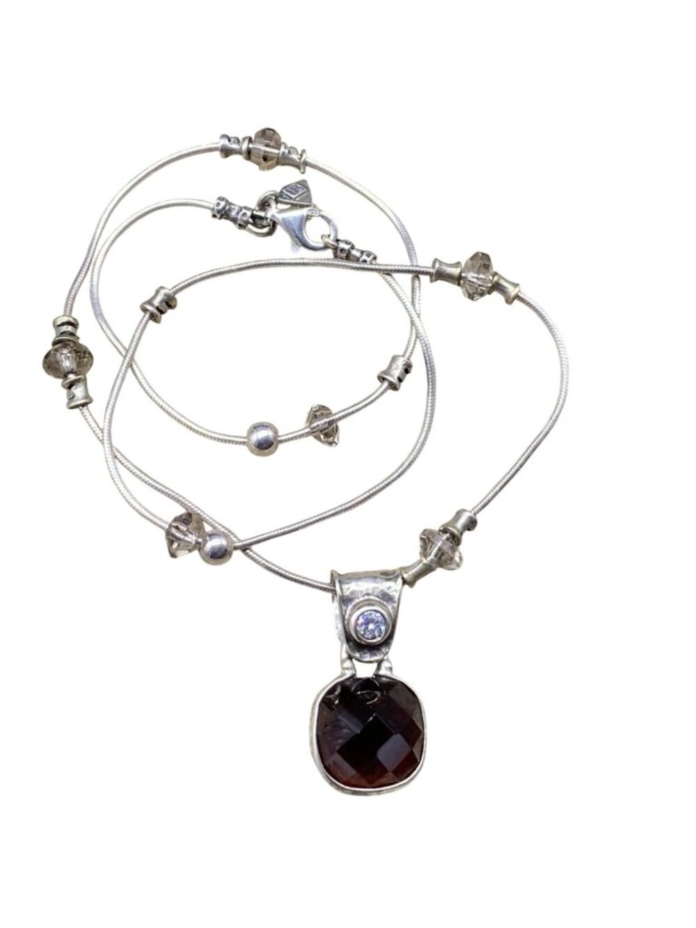 Silpada Necklace Smoky Topaz Sterling Silver Quartz Pendant N1264